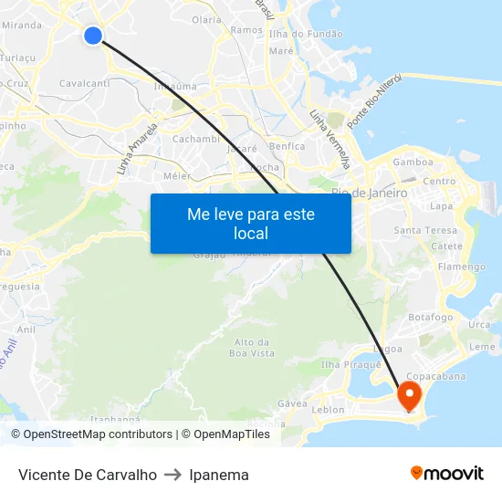 Vicente De Carvalho to Ipanema map