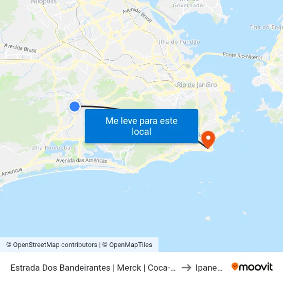 Estrada Dos Bandeirantes | Merck | Coca-Cola to Ipanema map