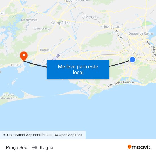 Praça Seca to Itaguaí map