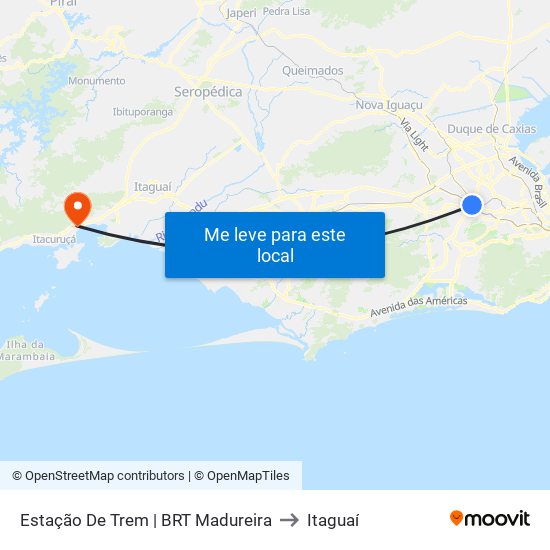 Estação De Trem | BRT Madureira to Itaguaí map