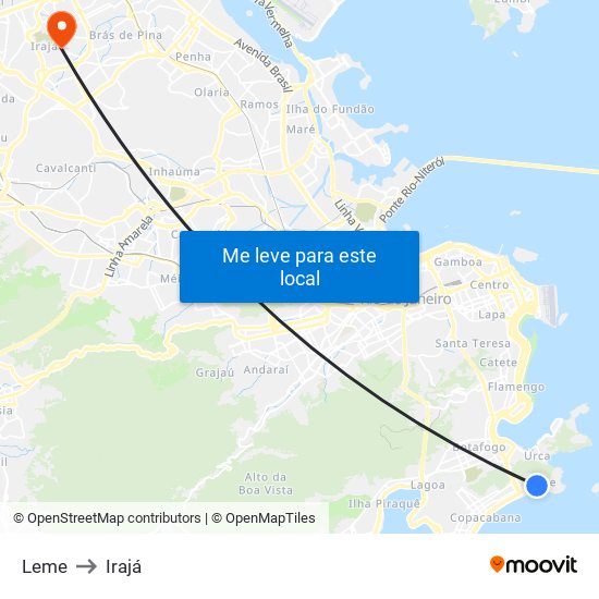 Leme to Irajá map