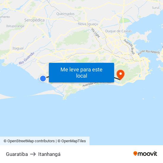 Guaratiba to Itanhangá map
