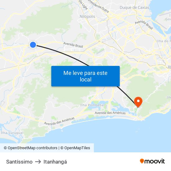 Santíssimo to Itanhangá map