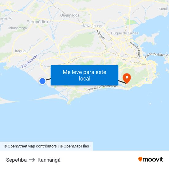 Sepetiba to Itanhangá map