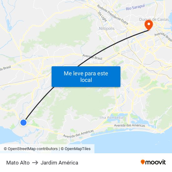 Mato Alto to Jardim América map