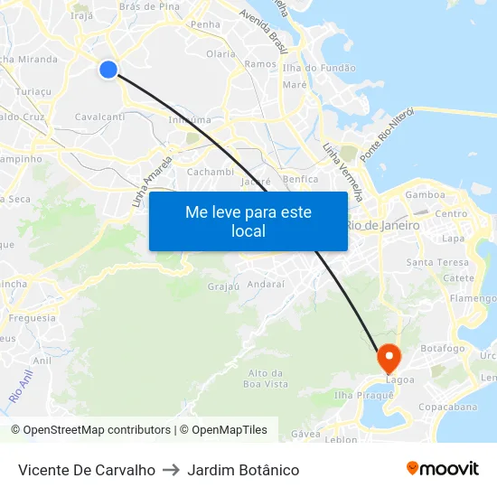 Vicente De Carvalho to Jardim Botânico map
