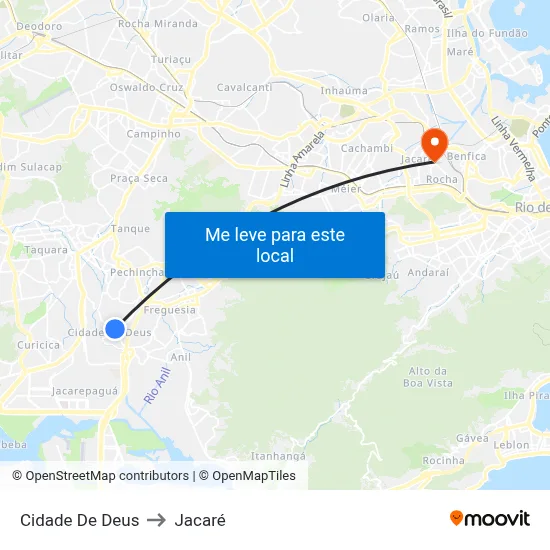Cidade De Deus to Jacaré map