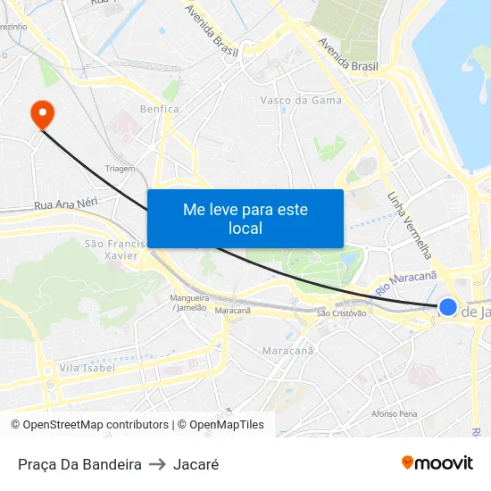 Praça Da Bandeira to Jacaré map