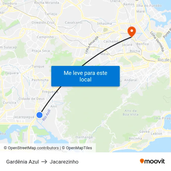 Gardênia Azul to Jacarezinho map