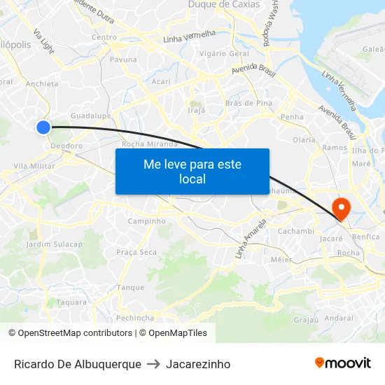 Ricardo De Albuquerque to Jacarezinho map