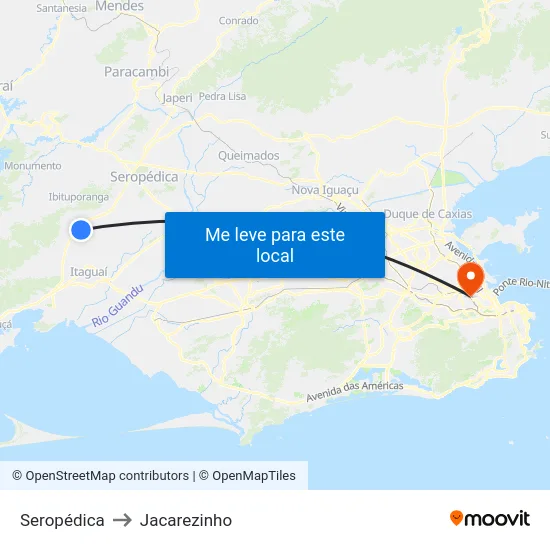 Seropédica to Jacarezinho map