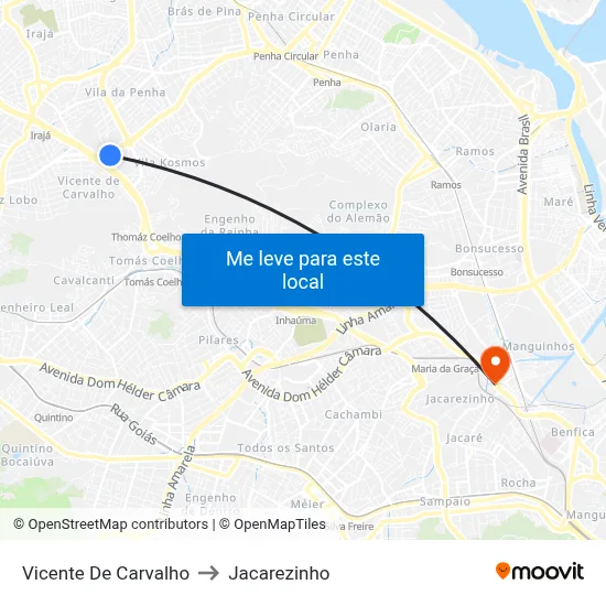 Vicente De Carvalho to Jacarezinho map