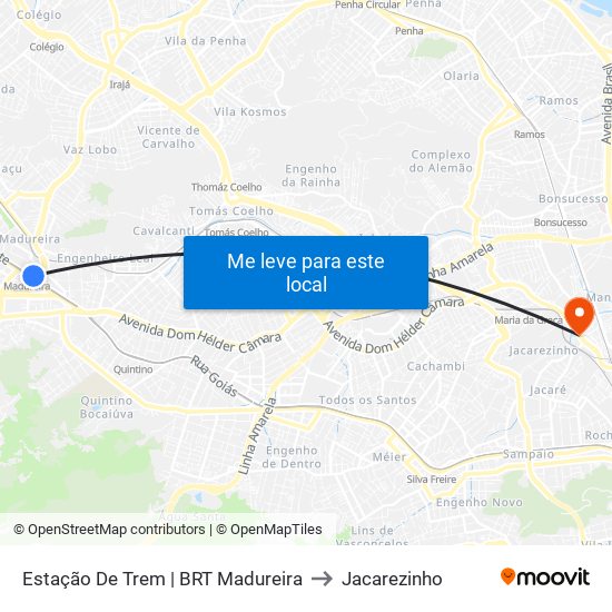 Estação De Trem | BRT Madureira to Jacarezinho map