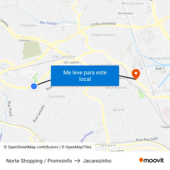 Norte Shopping / Promoinfo to Jacarezinho map