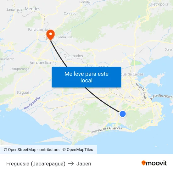 Freguesia (Jacarepaguá) to Japeri map