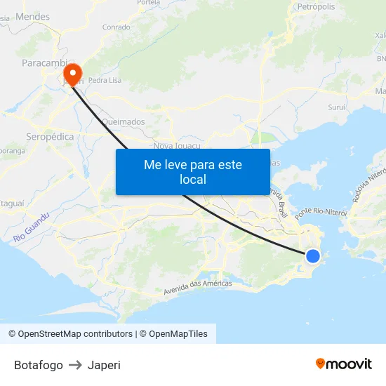 Botafogo to Japeri map