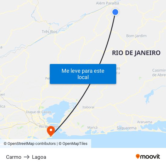 Carmo to Lagoa map