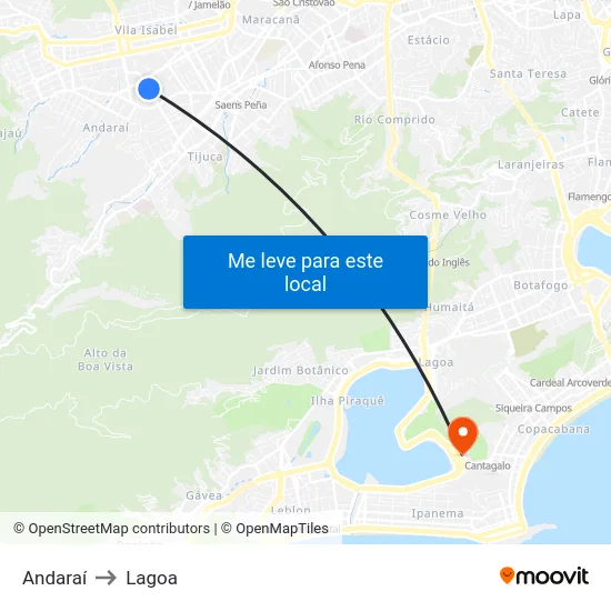 Andaraí to Lagoa map