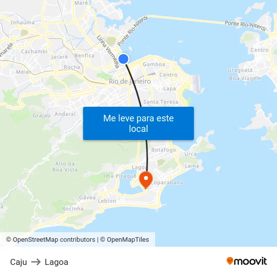 Caju to Lagoa map