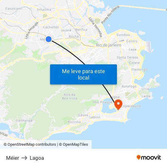 Méier to Lagoa map