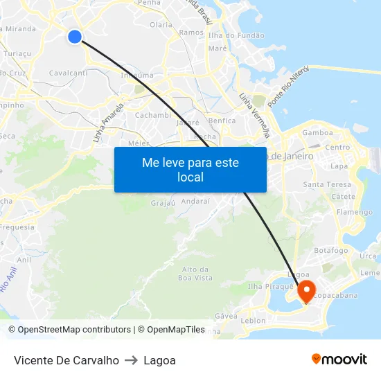 Vicente De Carvalho to Lagoa map