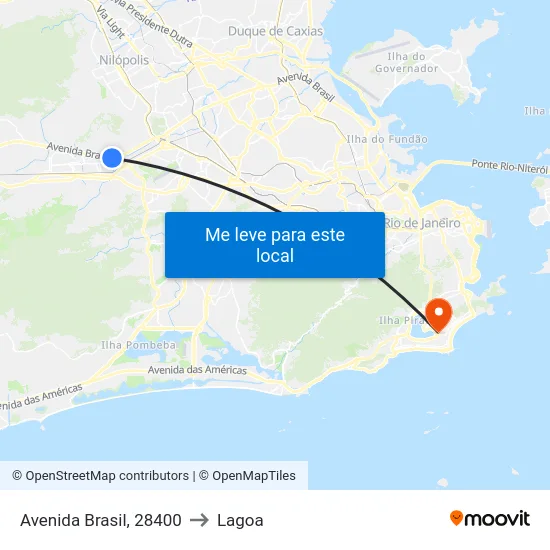 Avenida Brasil, 28400 to Lagoa map