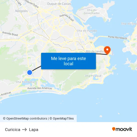 Curicica to Lapa map