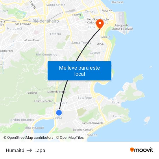 Humaitá to Lapa map