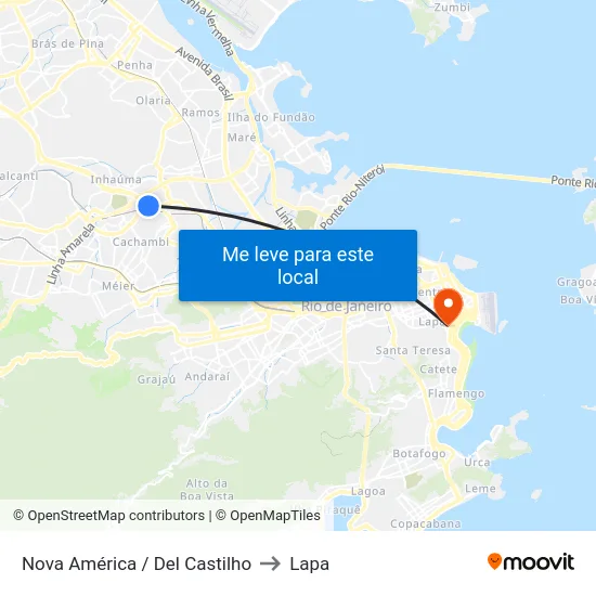 Nova América / Del Castilho to Lapa map