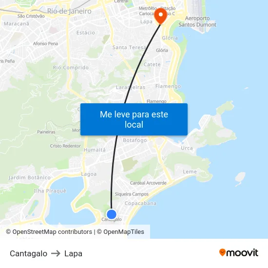 Cantagalo to Lapa map