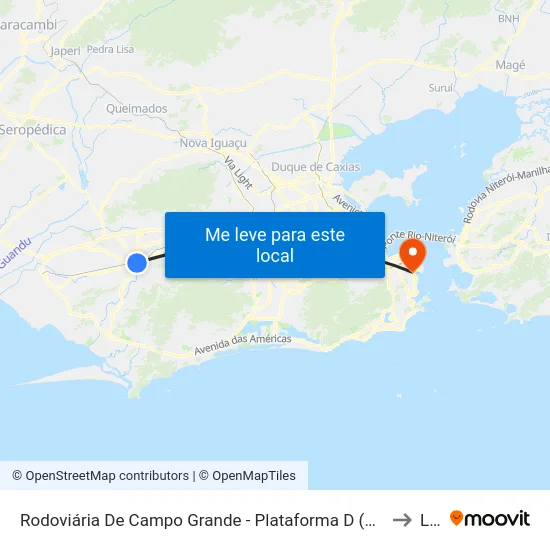 Rodoviária De Campo Grande - Plataforma D (Campo Grande E Jabour - Executivo) to Lapa map