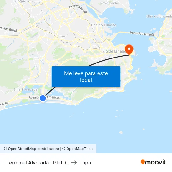 Terminal Alvorada - Plat. C to Lapa map