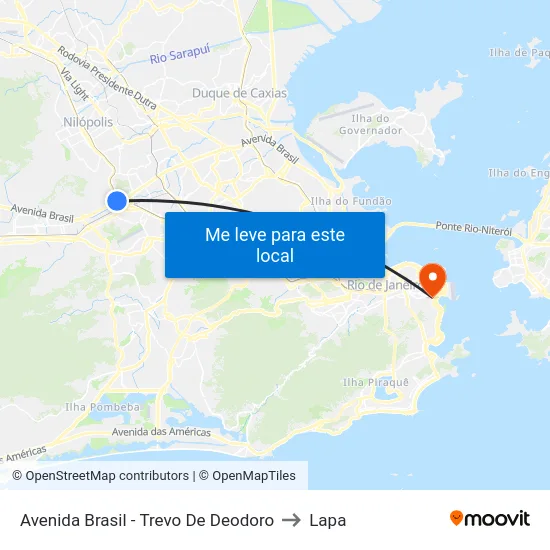 Avenida Brasil - Trevo De Deodoro to Lapa map
