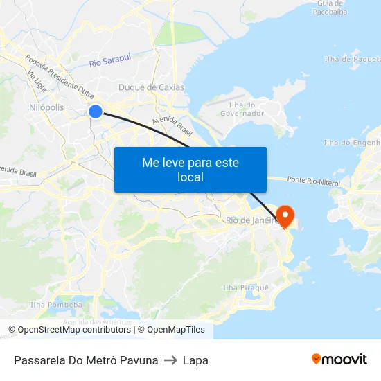 Passarela Do Metrô Pavuna to Lapa map