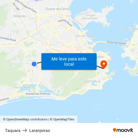 Taquara to Laranjeiras map