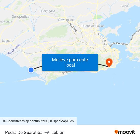 Pedra De Guaratiba to Leblon map