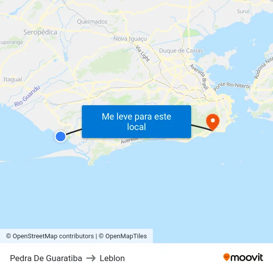 Pedra De Guaratiba to Leblon map