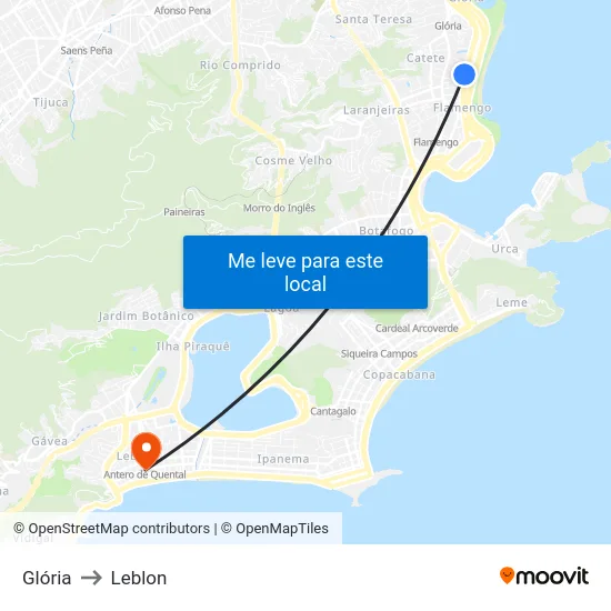 Glória to Leblon map