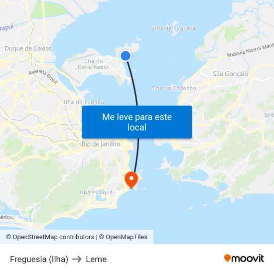 Freguesia (Ilha) to Leme map