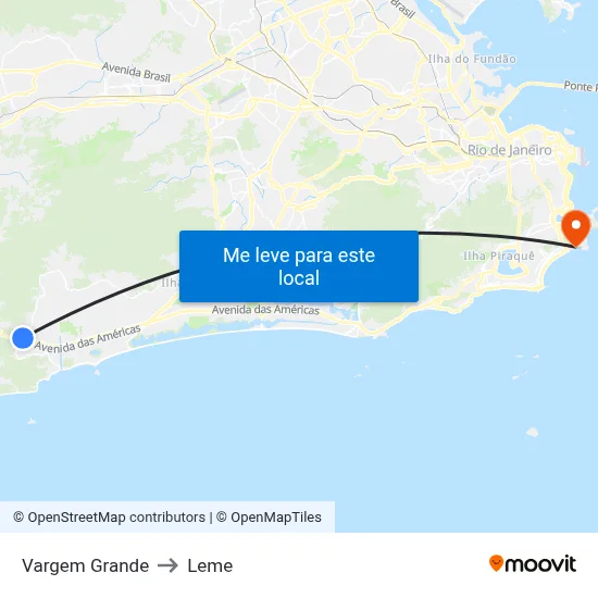 Vargem Grande to Leme map