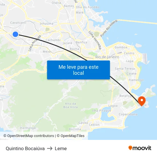 Quintino Bocaiúva to Leme map