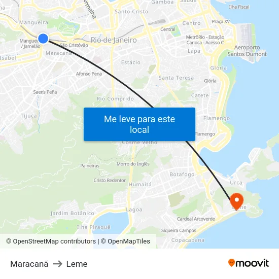 Maracanã to Leme map