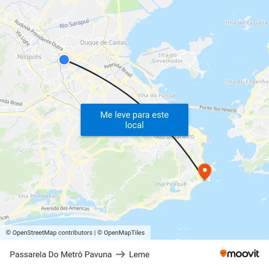 Passarela Do Metrô Pavuna to Leme map