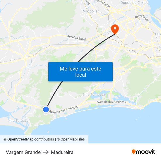 Vargem Grande to Madureira map