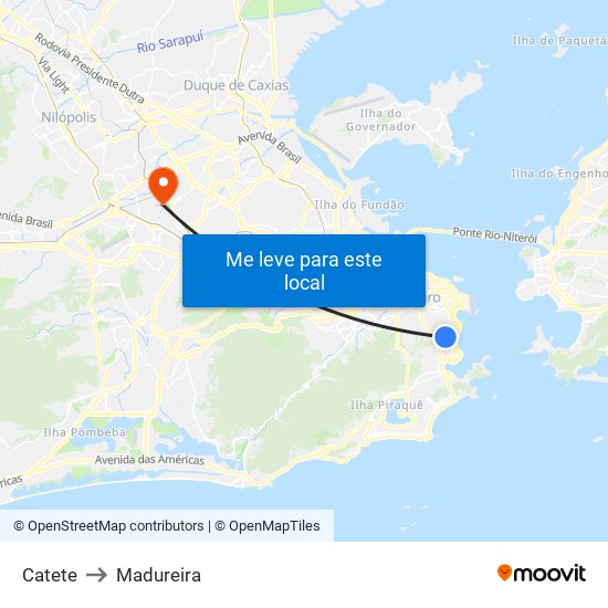 Catete to Madureira map