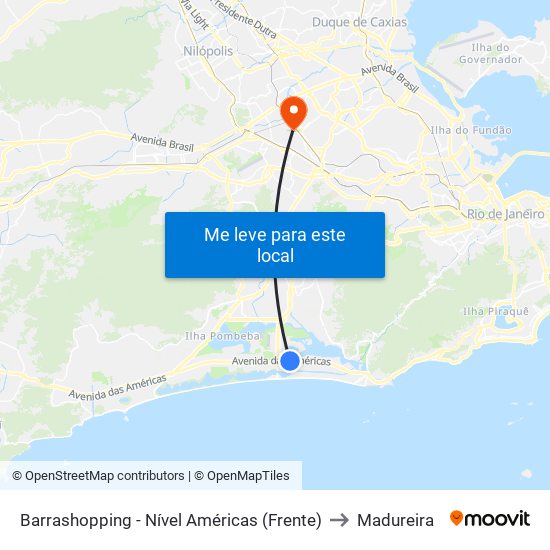 Barrashopping - Nível Américas (Frente) to Madureira map