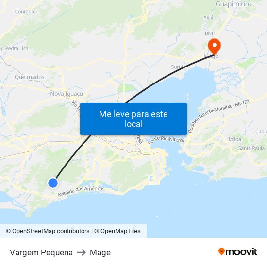 Vargem Pequena to Magé map