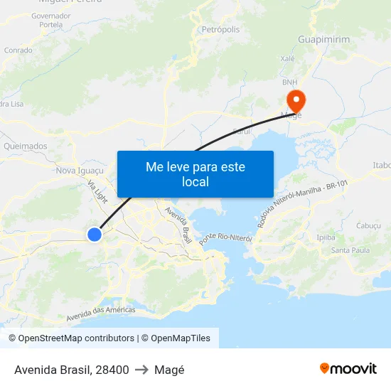 Avenida Brasil, 28400 to Magé map