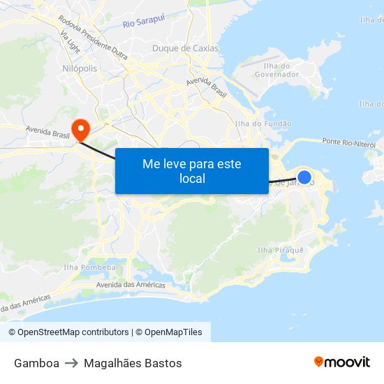 Gamboa to Magalhães Bastos map