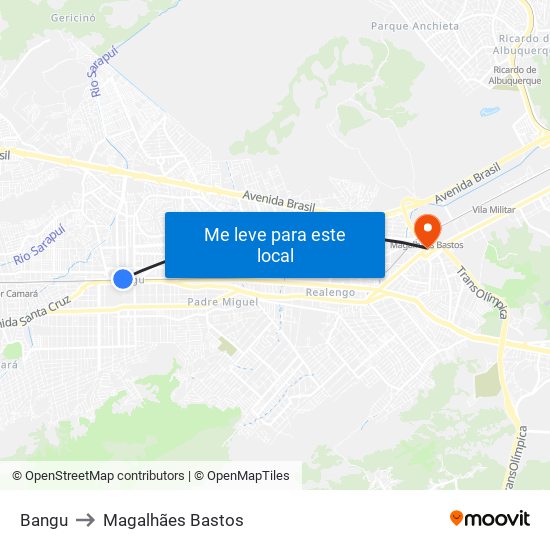 Bangu to Magalhães Bastos map